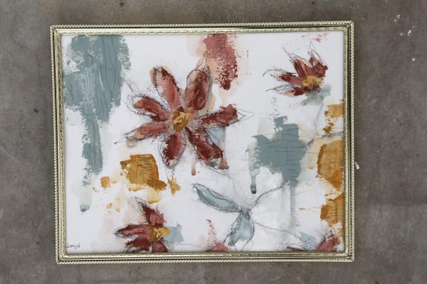 10x8 Flowers in Mixed Media